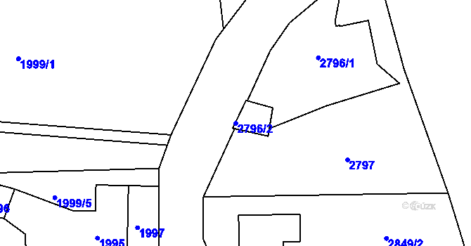 Parcela st. 2796/2 v KÚ Rumburk, Katastrální mapa