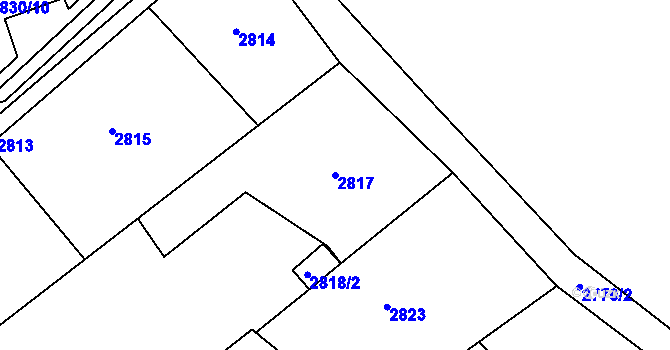 Parcela st. 2817 v KÚ Rumburk, Katastrální mapa