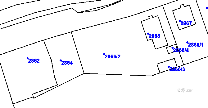 Parcela st. 2866/2 v KÚ Rumburk, Katastrální mapa