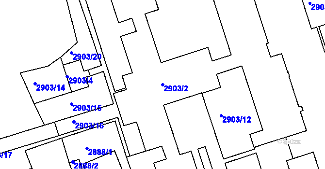 Parcela st. 2903/2 v KÚ Rumburk, Katastrální mapa