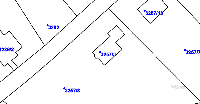 Parcela st. 3257/3 v KÚ Rumburk, Katastrální mapa