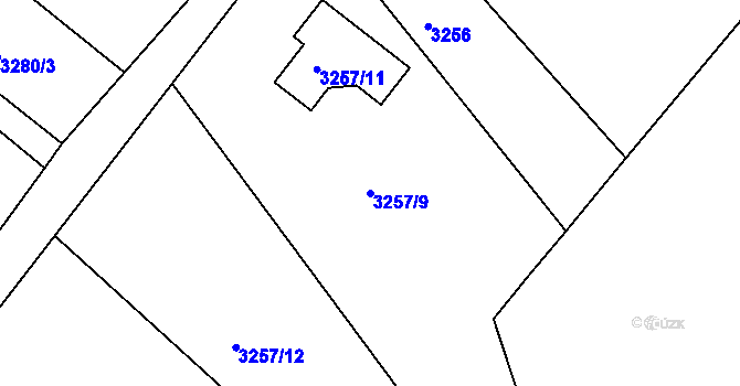 Parcela st. 3257/9 v KÚ Rumburk, Katastrální mapa