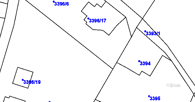 Parcela st. 3396/7 v KÚ Rumburk, Katastrální mapa