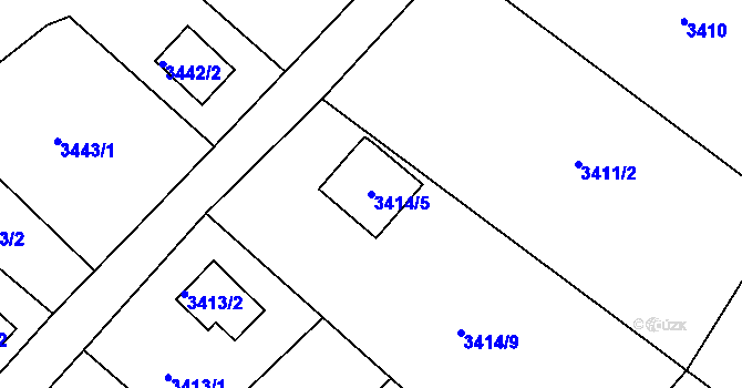 Parcela st. 3414/5 v KÚ Rumburk, Katastrální mapa