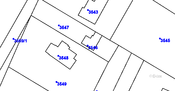 Parcela st. 3546 v KÚ Rumburk, Katastrální mapa
