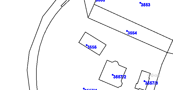 Parcela st. 3556 v KÚ Rumburk, Katastrální mapa