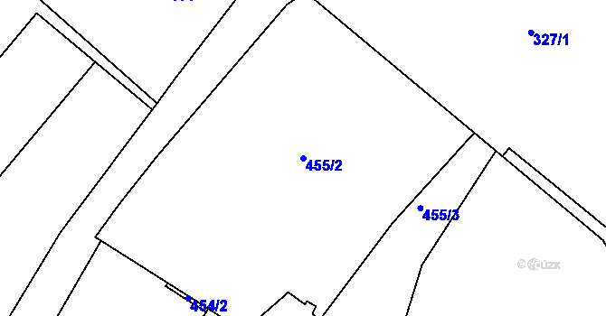 Parcela st. 455/2 v KÚ Rumburk, Katastrální mapa