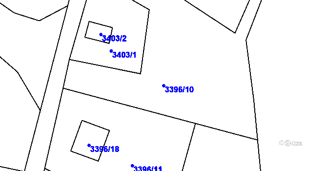 Parcela st. 3396/10 v KÚ Rumburk, Katastrální mapa