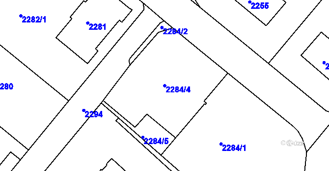 Parcela st. 2284/4 v KÚ Rumburk, Katastrální mapa