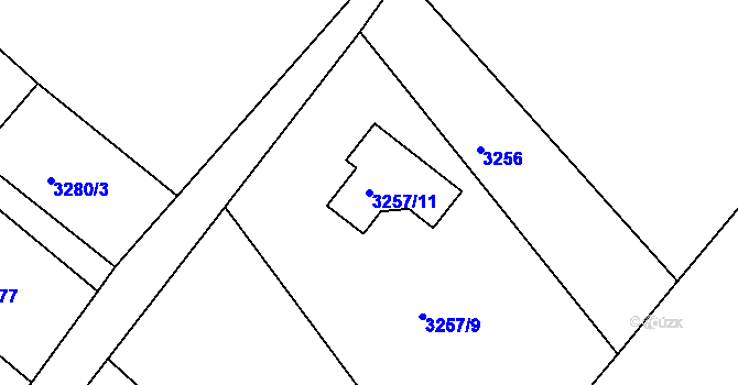 Parcela st. 3257/11 v KÚ Rumburk, Katastrální mapa