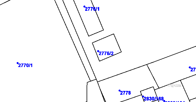 Parcela st. 2776/2 v KÚ Rumburk, Katastrální mapa