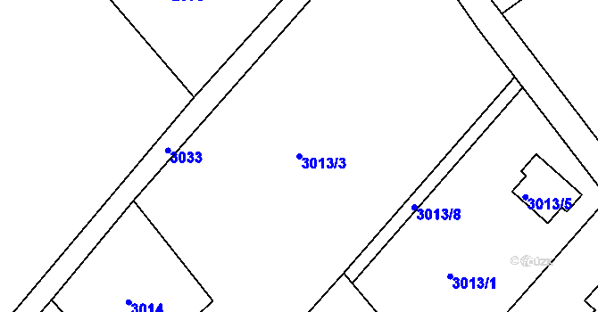 Parcela st. 3013/3 v KÚ Rumburk, Katastrální mapa