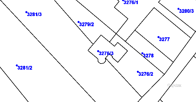 Parcela st. 3276/3 v KÚ Rumburk, Katastrální mapa