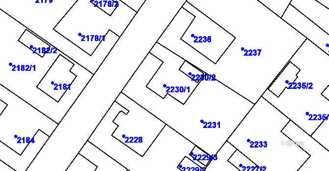 Parcela st. 2230/1 v KÚ Rumburk, Katastrální mapa