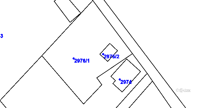 Parcela st. 2976/2 v KÚ Rumburk, Katastrální mapa