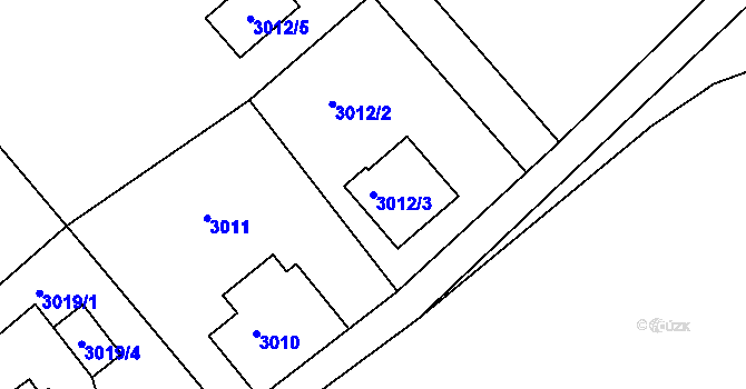 Parcela st. 3012/3 v KÚ Rumburk, Katastrální mapa