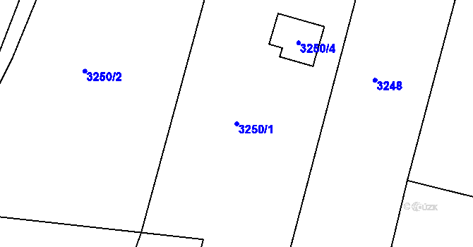 Parcela st. 3250/1 v KÚ Rumburk, Katastrální mapa