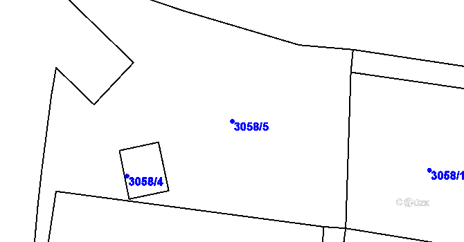 Parcela st. 3058/5 v KÚ Rumburk, Katastrální mapa