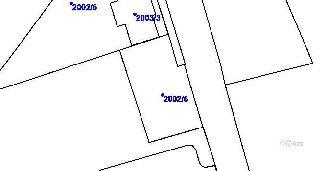 Parcela st. 2002/6 v KÚ Rumburk, Katastrální mapa