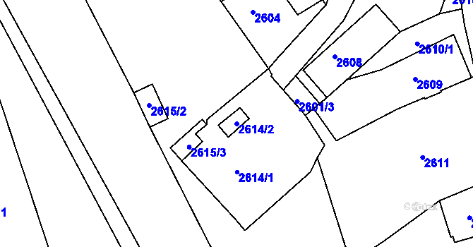 Parcela st. 2614/2 v KÚ Rumburk, Katastrální mapa