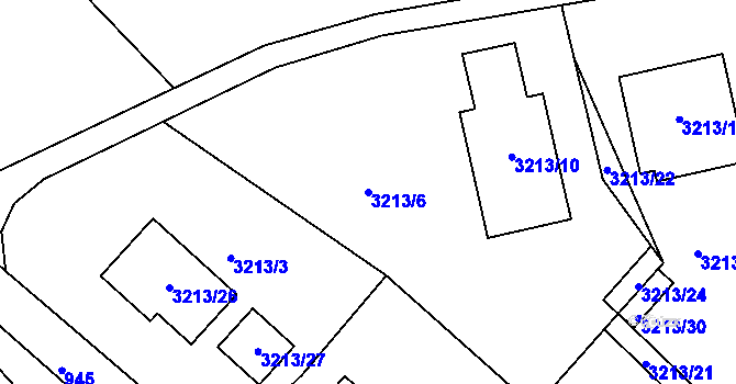 Parcela st. 3213/6 v KÚ Rumburk, Katastrální mapa