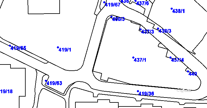 Parcela st. 450/4 v KÚ Rumburk, Katastrální mapa