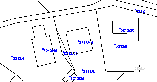 Parcela st. 3213/11 v KÚ Rumburk, Katastrální mapa