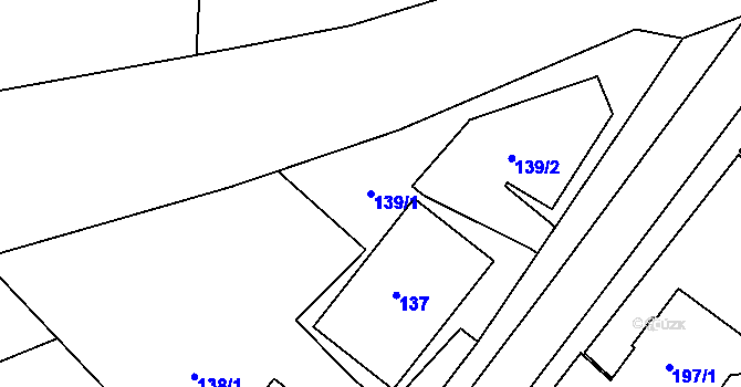 Parcela st. 139/1 v KÚ Rumburk, Katastrální mapa