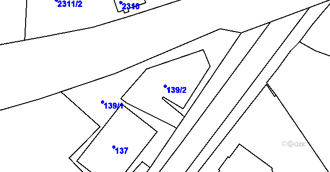 Parcela st. 139/2 v KÚ Rumburk, Katastrální mapa