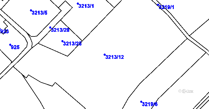 Parcela st. 3213/12 v KÚ Rumburk, Katastrální mapa