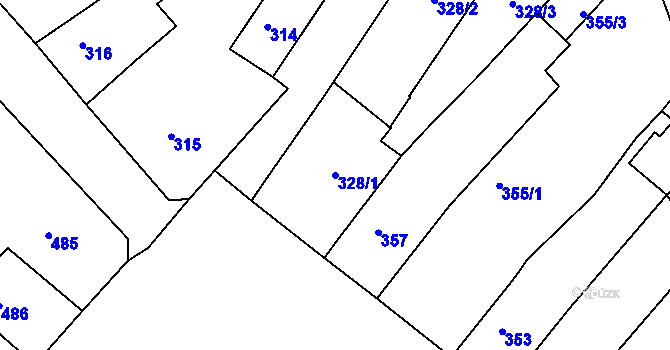Parcela st. 328/1 v KÚ Rumburk, Katastrální mapa