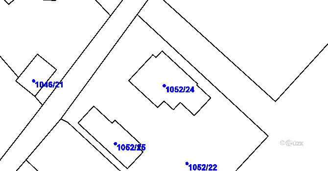 Parcela st. 1052/24 v KÚ Rumburk, Katastrální mapa