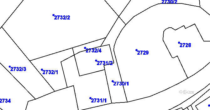 Parcela st. 2730/3 v KÚ Rumburk, Katastrální mapa