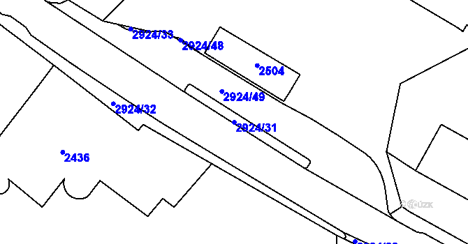 Parcela st. 2924/31 v KÚ Rumburk, Katastrální mapa