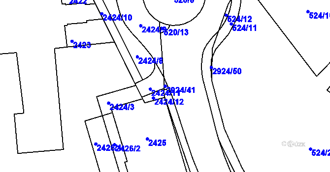 Parcela st. 2924/41 v KÚ Rumburk, Katastrální mapa