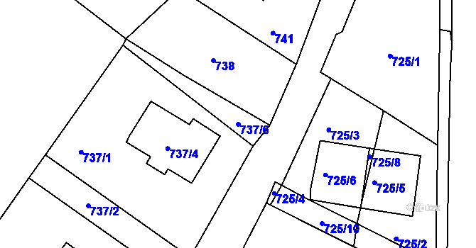 Parcela st. 737/6 v KÚ Rumburk, Katastrální mapa