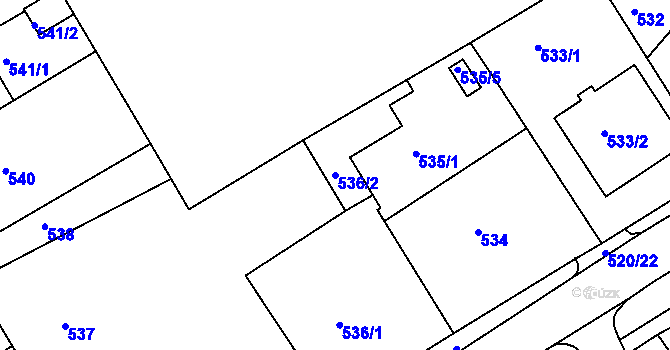Parcela st. 536/2 v KÚ Rumburk, Katastrální mapa