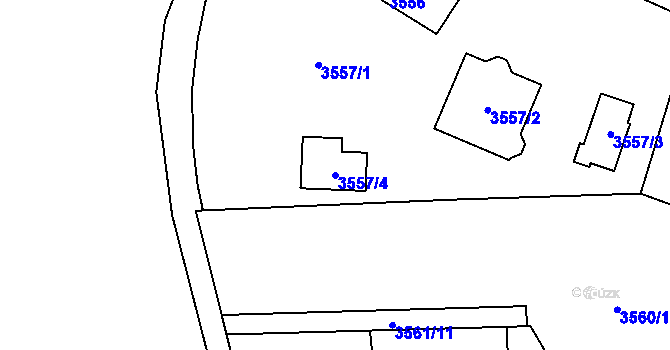 Parcela st. 3557/4 v KÚ Rumburk, Katastrální mapa