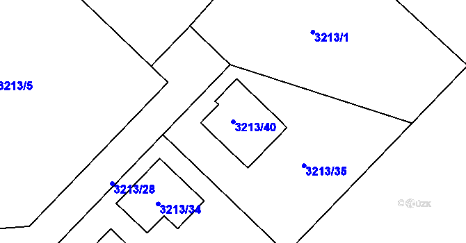 Parcela st. 3213/40 v KÚ Rumburk, Katastrální mapa