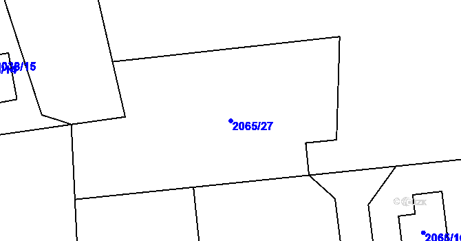 Parcela st. 2065/27 v KÚ Rumburk, Katastrální mapa