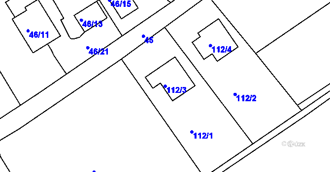 Parcela st. 112/3 v KÚ Horní Jindřichov, Katastrální mapa