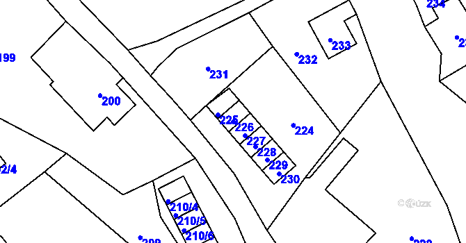 Parcela st. 226 v KÚ Horní Jindřichov, Katastrální mapa