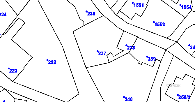 Parcela st. 237 v KÚ Horní Jindřichov, Katastrální mapa