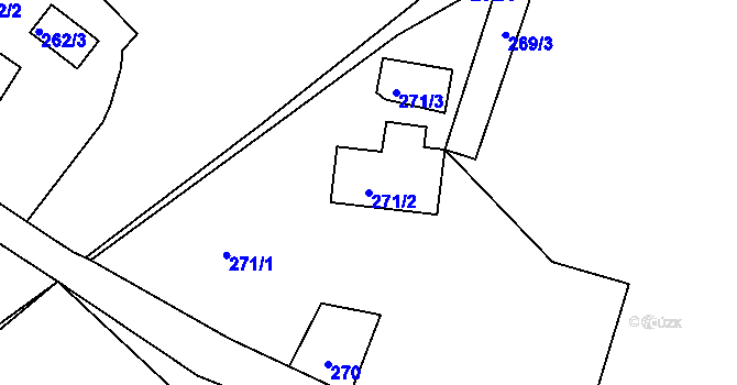 Parcela st. 271/2 v KÚ Horní Jindřichov, Katastrální mapa