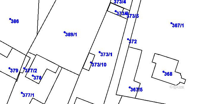 Parcela st. 373/1 v KÚ Horní Jindřichov, Katastrální mapa