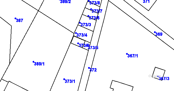 Parcela st. 373/5 v KÚ Horní Jindřichov, Katastrální mapa