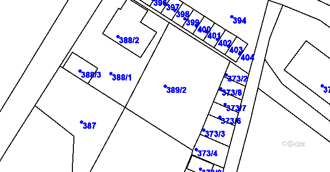 Parcela st. 389/2 v KÚ Horní Jindřichov, Katastrální mapa