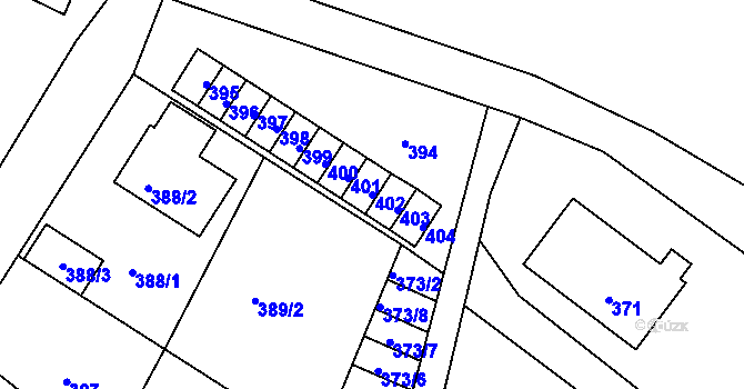 Parcela st. 402 v KÚ Horní Jindřichov, Katastrální mapa