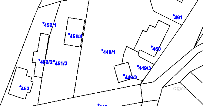 Parcela st. 449 v KÚ Horní Jindřichov, Katastrální mapa