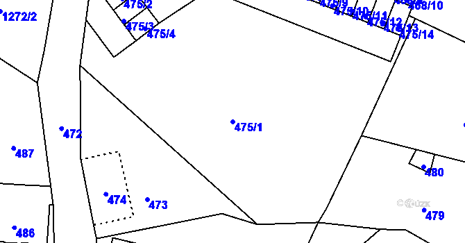 Parcela st. 475/1 v KÚ Horní Jindřichov, Katastrální mapa